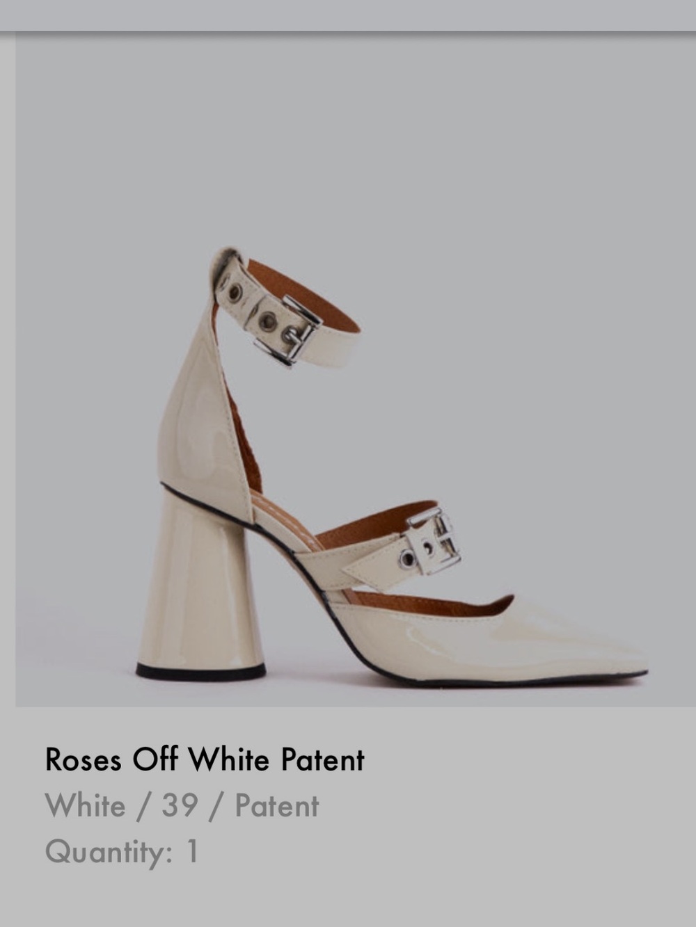 L'INTERVALLE Off-White Patent Ankle-Strap Pumps
